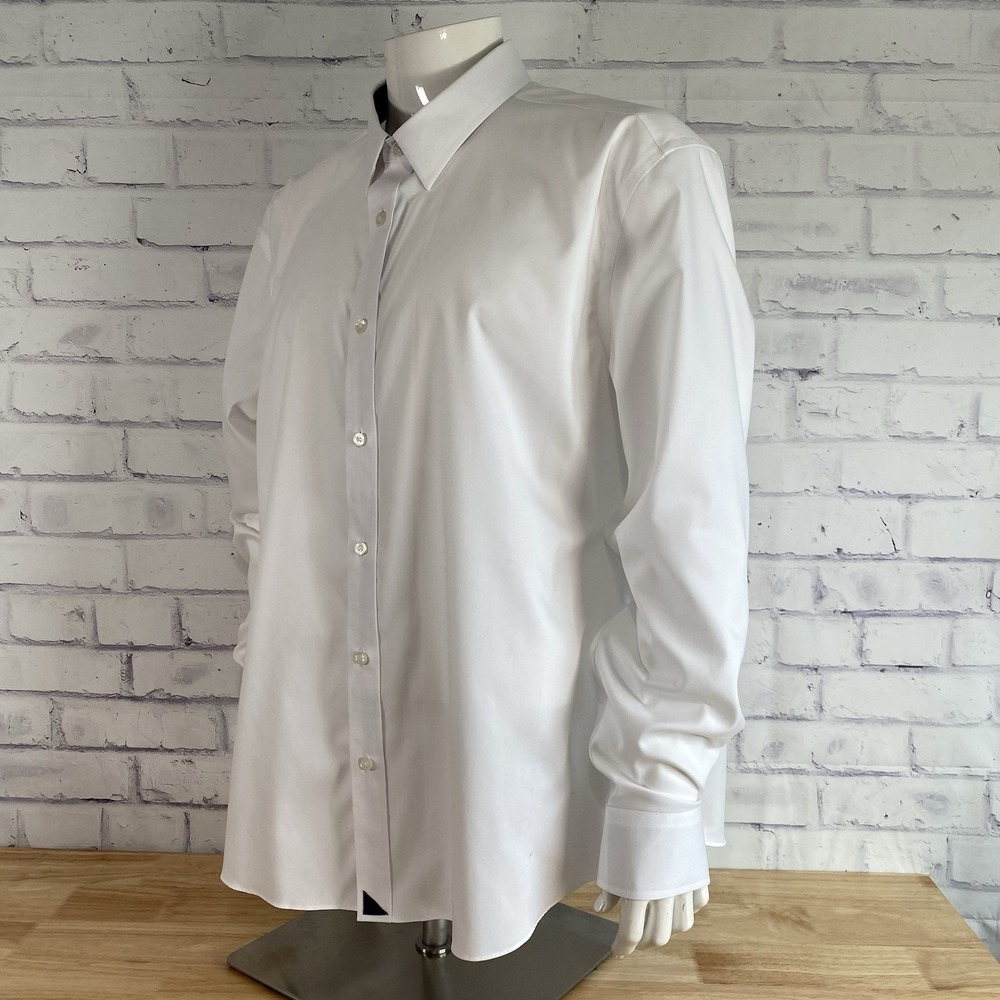 UNTUCKit Shirt Men's 3XL Long Sleeve Button Up Wrinkle Free Las Cases White - Picture 5 of 16